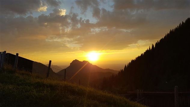 Altkaser Alm Erl Abendstimmung